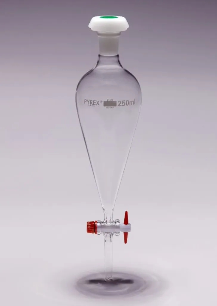 Ampoule à décanter conique en Pyrex avec clé verre, 2 L