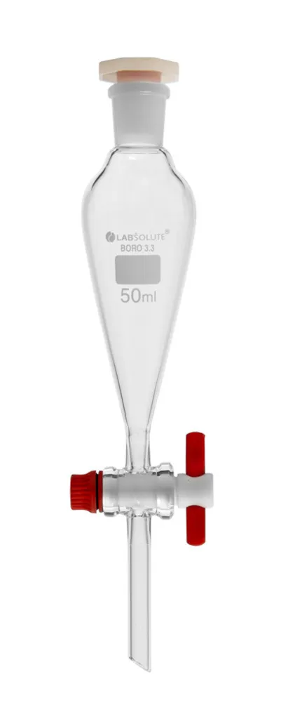 Ampoule Squibb LABSOLUTE, robinet PTFE, rodage CN 19/26, 50 mL