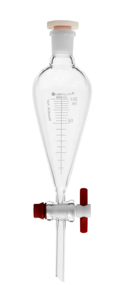 Ampoule Squibb LABSOLUTE graduée, robinet PTFE, rodage CN 19/26, 100 mL