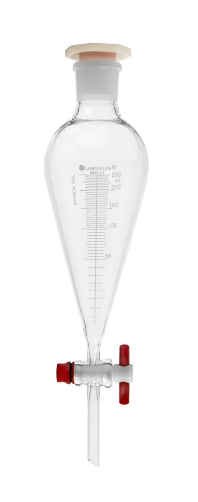 Ampoule Squibb LABSOLUTE graduée, robinet PTFE, rodage CN 29/32, 250 mL