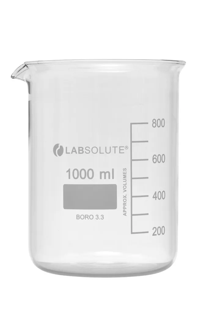 Bécher forme basse en verre borosilicaté gradué, 1 L — lot de 10
