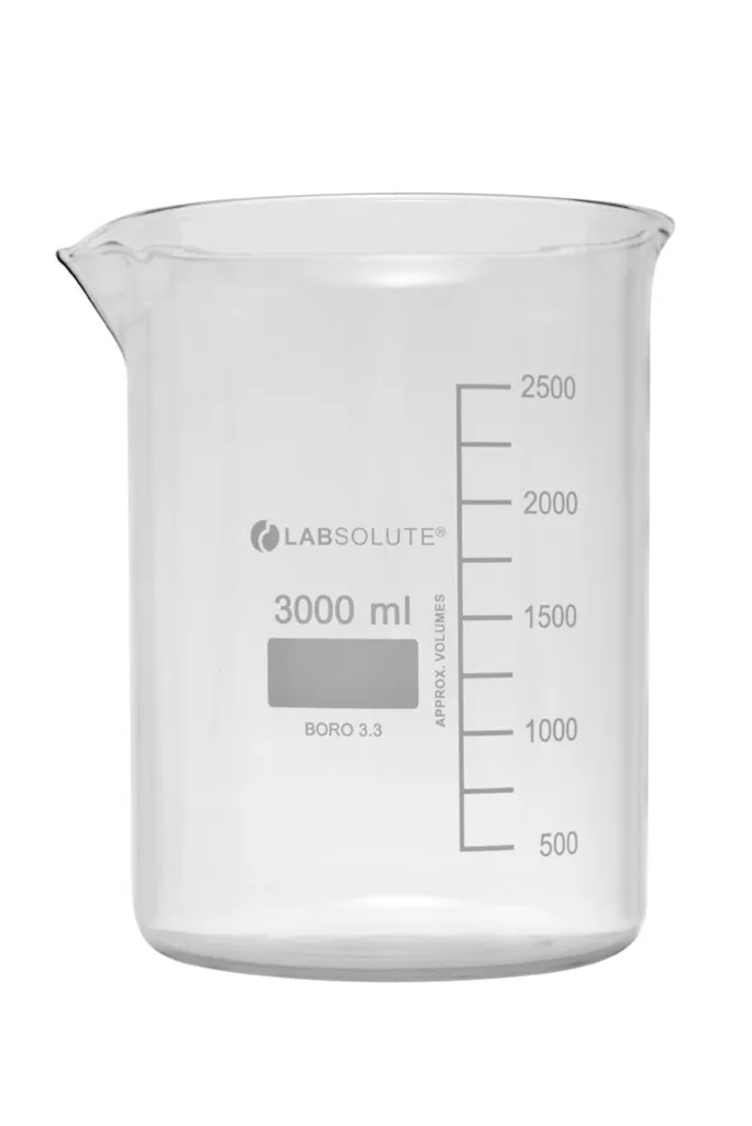 Bécher forme basse en verre borosilicaté gradué, 3 L — lot de 4