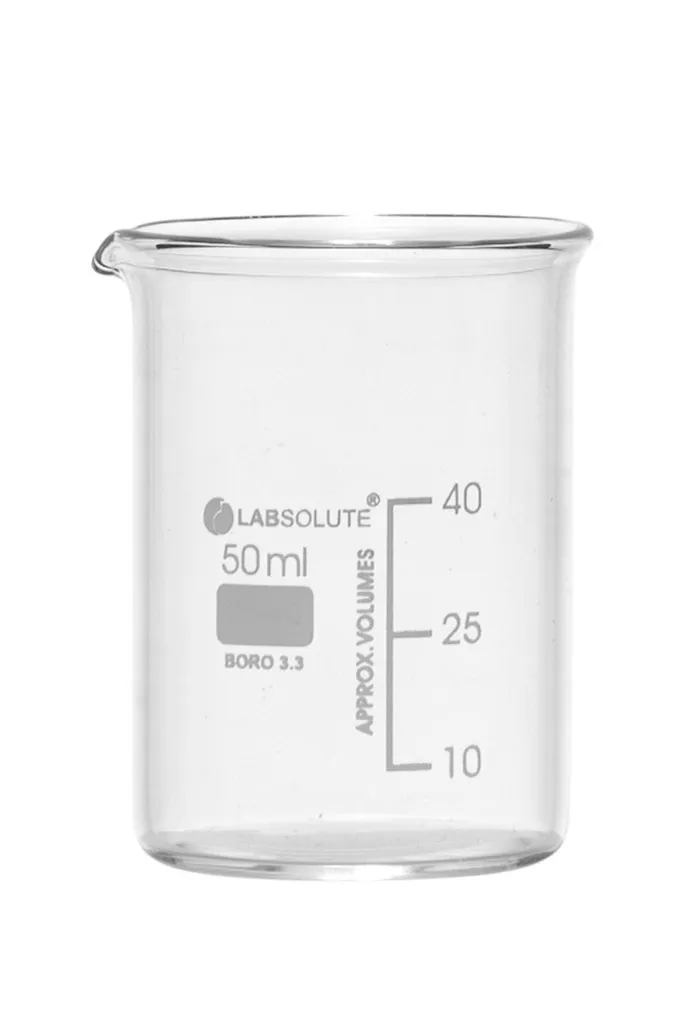 Bécher forme basse en verre borosilicaté gradué, 50 mL — lot de 10