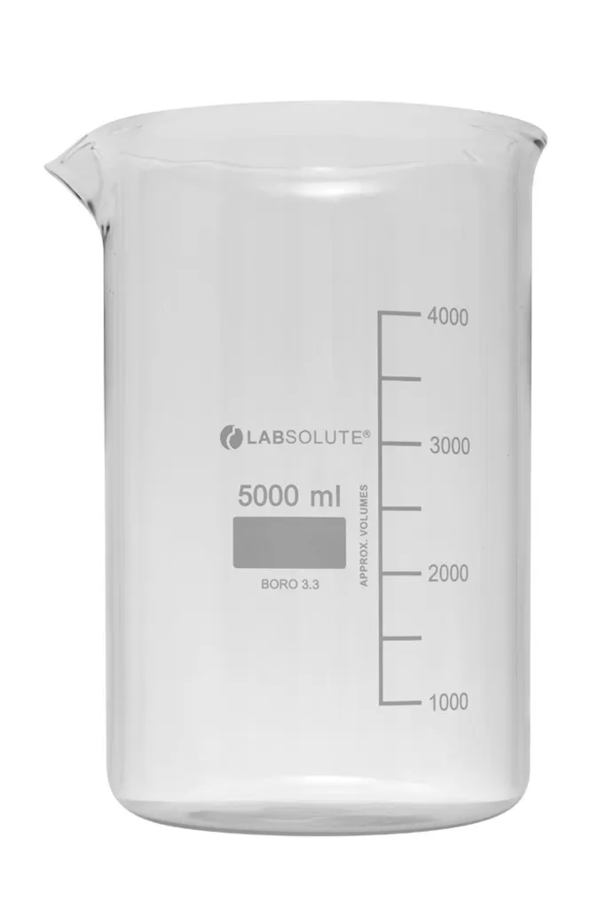 Bécher forme basse en verre borosilicaté gradué, 5 L — lot de 2