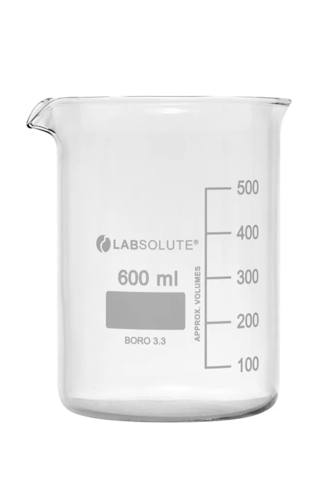 Bécher forme basse en verre borosilicaté gradué, 600 mL — lot de 10