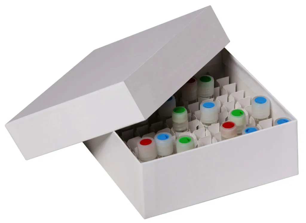 Cryoboîtes en carton blanc avec couvercle, 133 x 133 x 100 mm — lot de 10