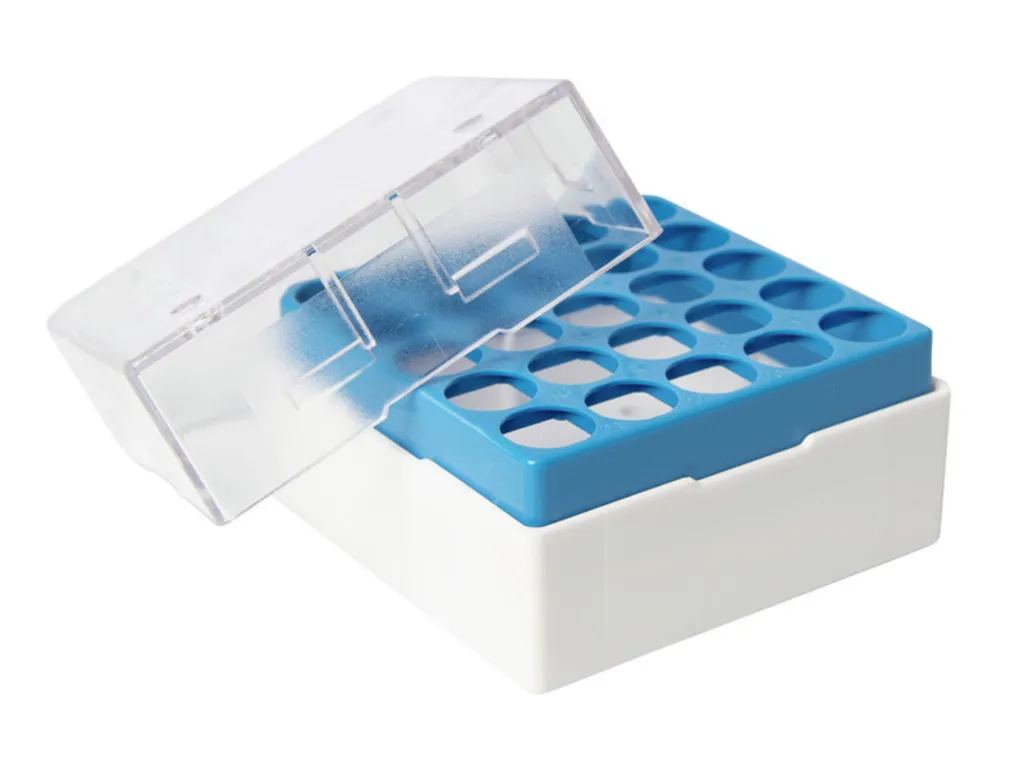 Cryoboîte en polycarbonate bleu pour 25 tubes 1,2-2 mL