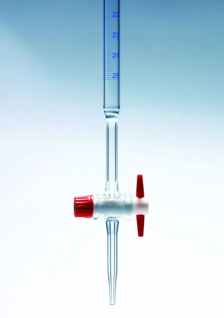 Burette MBL en verre, classe B, clé PTFE, 25 mL en 0,1 mL