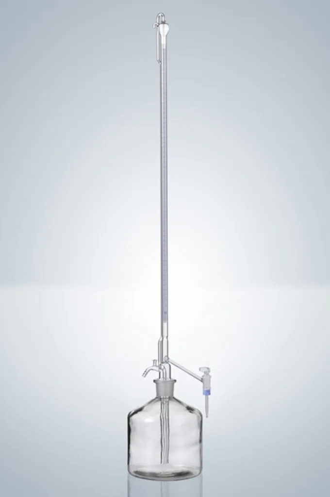 Burette automatique de Pellet DURAN, classe AS, robinet latéral en verre, 50 mL