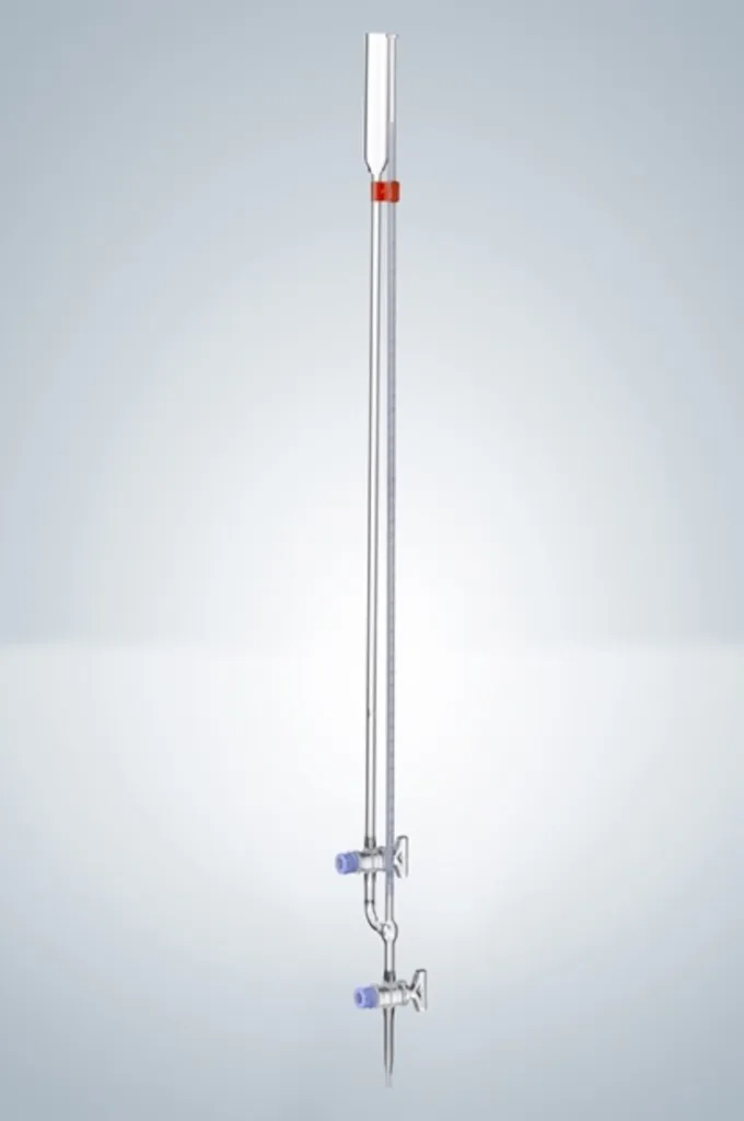 Microburette Bang DURAN en verre, classe AS, robinet à clé en verre, 10 mL en 0,02 mL — lot de 2