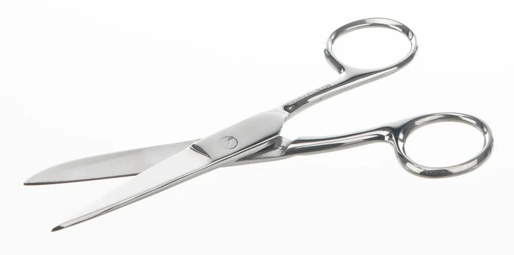 Ciseaux de laboratoire en inox, bouts rond-pointu, 130 mm