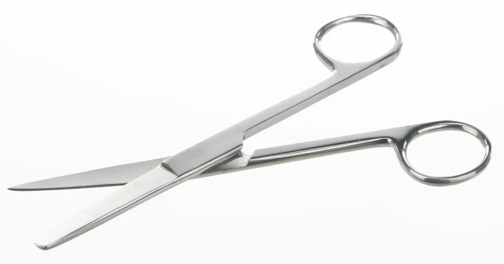 Ciseaux droits en inox à bouts arrondis type Metzenbaum, 140 mm