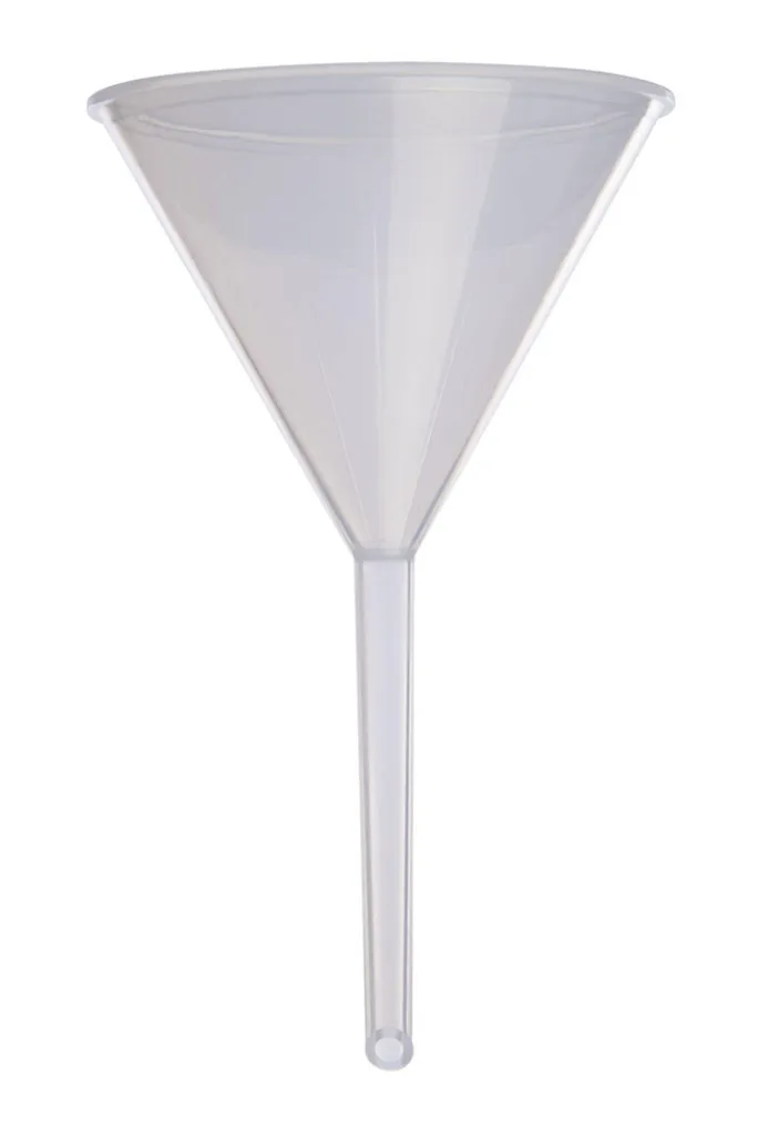 Entonnoir à tige courte en polypropylène transparent, Ø 75 mm — lot de 6