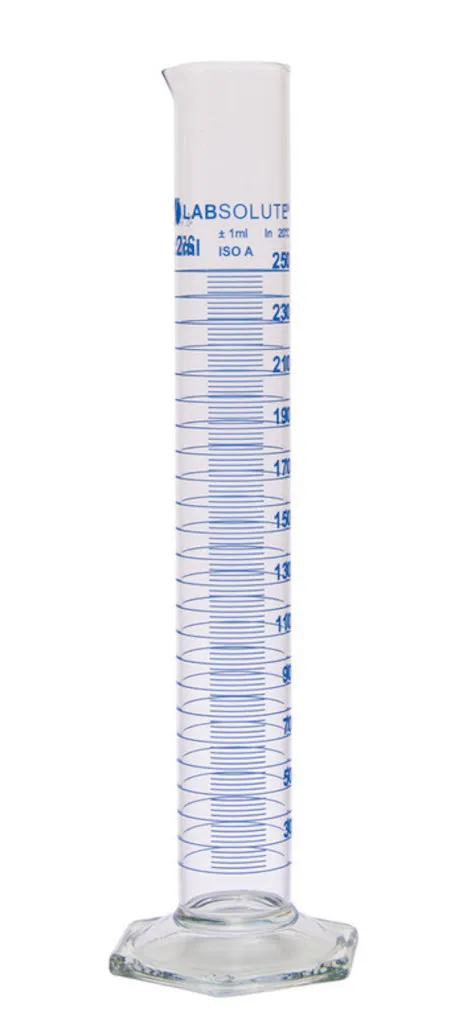 Éprouvette graduée forme haute, classe A, verre borosilicaté, graduations bleues, 1000 mL