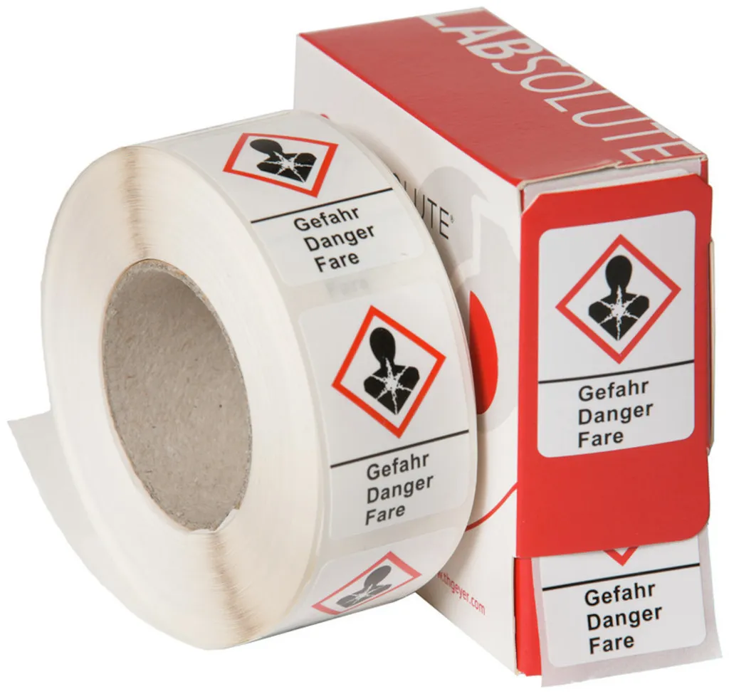 Étiquettes de sécurité GHS 5 — Danger corrosion — lot de 500