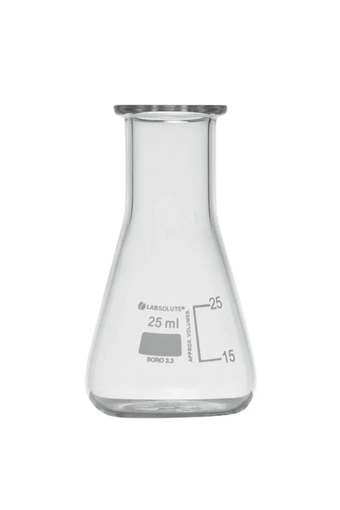 Fiole conique à col étroit graduée, 25 mL — lot de 10