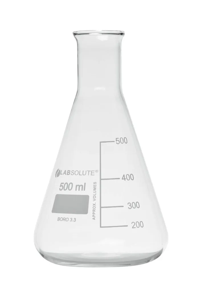 Fiole Erlenmeyer en verre borosilicaté graduée, 500 mL — lot de 10