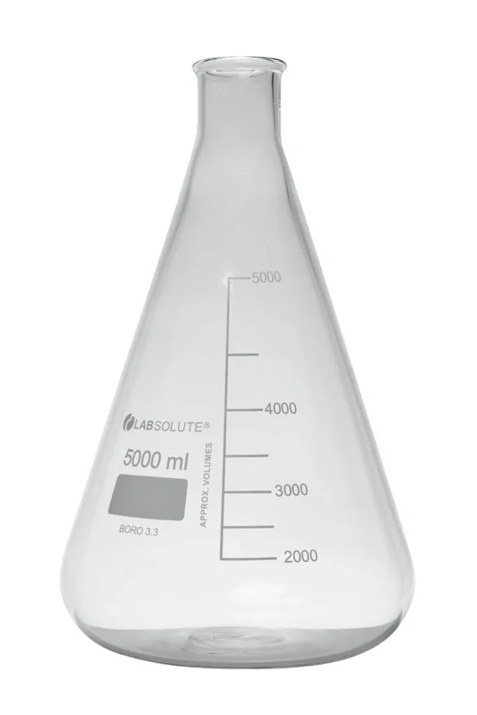 Fiole conique à col étroit graduée, 5 L — lot de 2