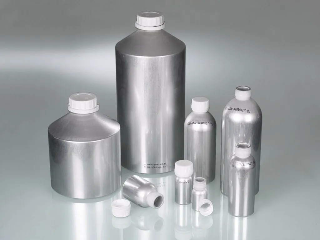 Flacon en aluminium avec bouchon, 120 mL