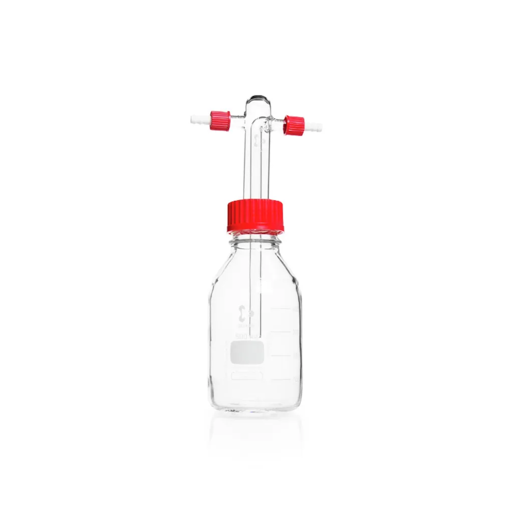 Flacon laveur de Drechsel en verre Duran, sans plaque filtrante, 500 mL