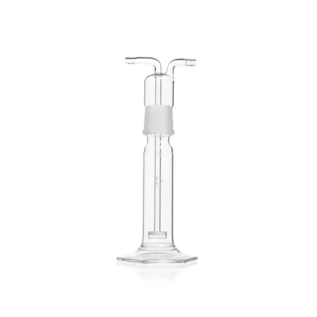 Flacon laveur pour gaz en verre Duran, rodage normalisé col 34/35, avec plaque filtrante, 100 mL