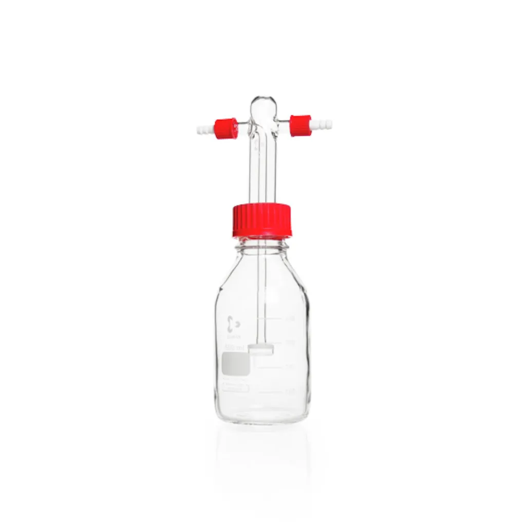 Flacon laveur de gaz Schott avec embout et plaque filtrante, 500 mL