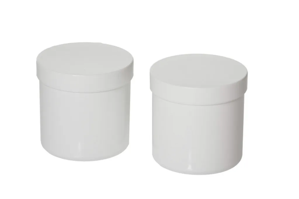 Pot d'échantillonnage en PP blanc, avec couvercle à vis, 310 mL — lot de 10