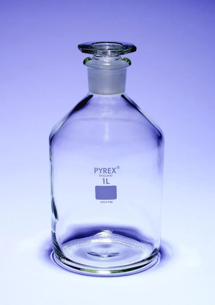Flacon en verre Pyrex, bouchon à col rodé, CN 14/15, 100 mL — lot de 10
