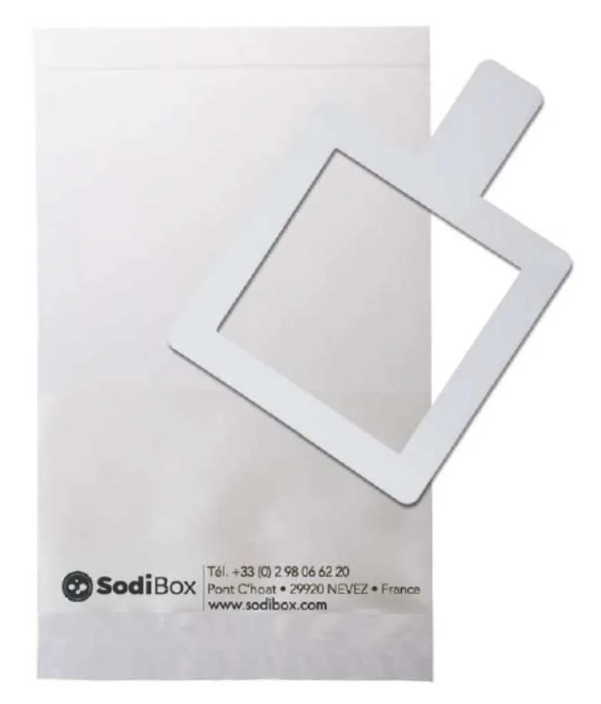 Gabarit plastique stérile 10x10 cm, sous sachet individuel