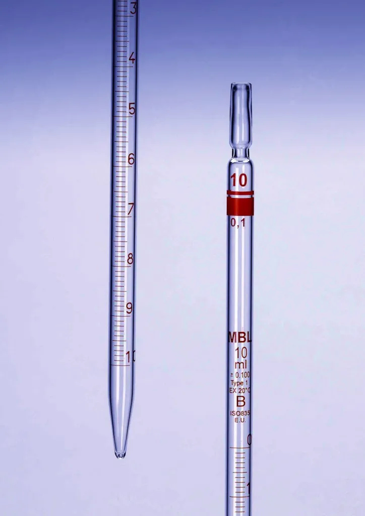 Pipette graduée MBL en verre, type 1, classe B, 2 mL — lot de 5
