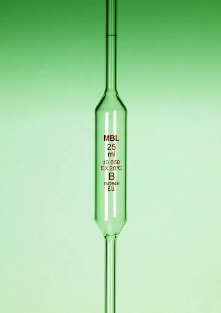Pipette jaugée MBL en verre, 1 trait, classe B, 20 mL — lot de 5