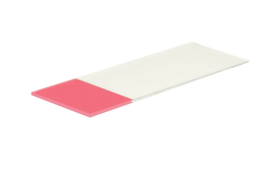 Lames porte-objet en verre sodocalcique, bords bruts, zone dépolie verte, 76 x 26 mm — lot de 50