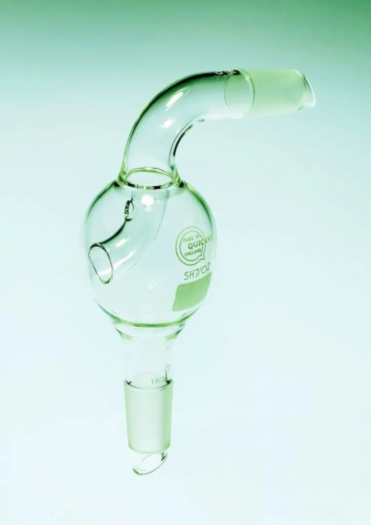 Tête de distillation coudée avec ampoule de garde, Pyrex, CN 24/29-24/29 — lot de 5