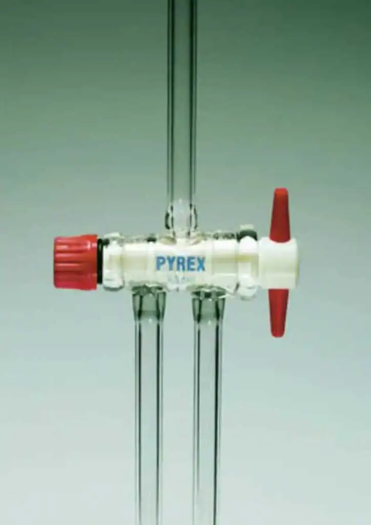 Robinet à clé PTFE, 2 voies, 2,5 mm — lot de 5