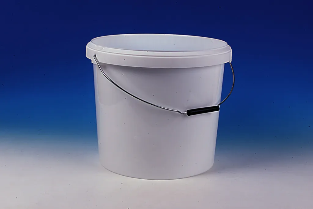 Seau autoclavable en plastique blanc avec couvercle, 18 L