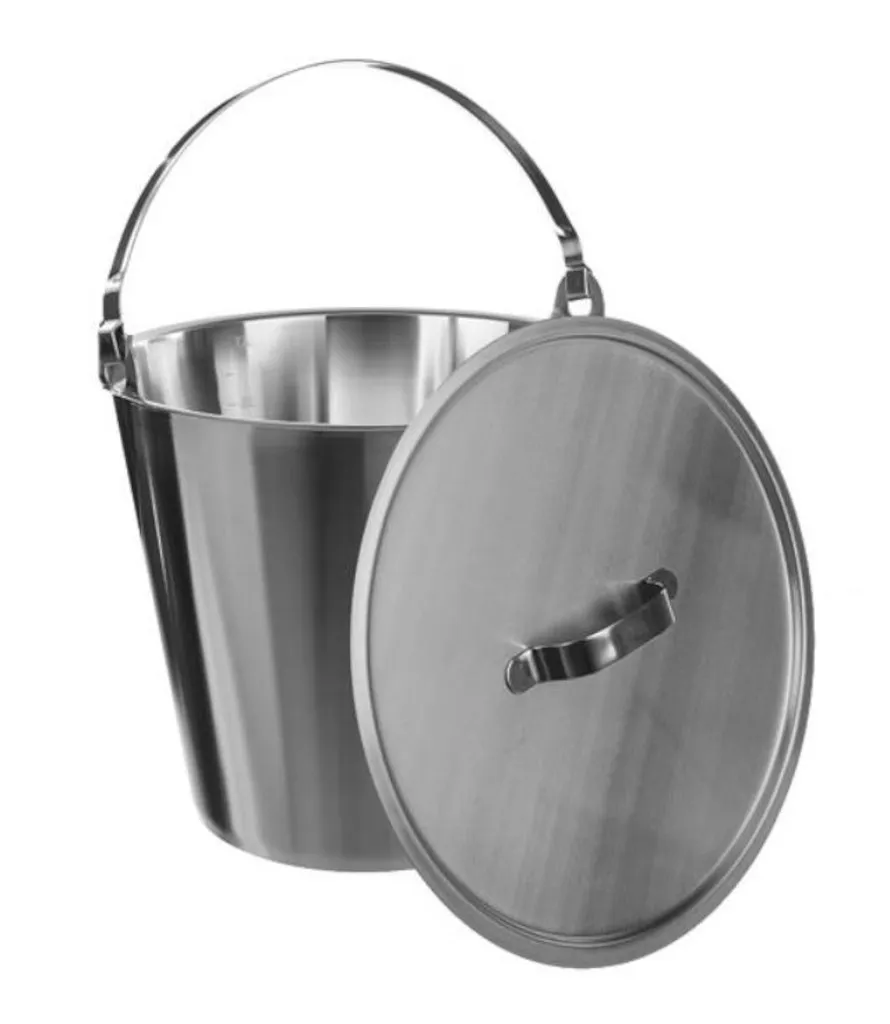 Seau gradué en acier inoxydable avec anse, 10 L