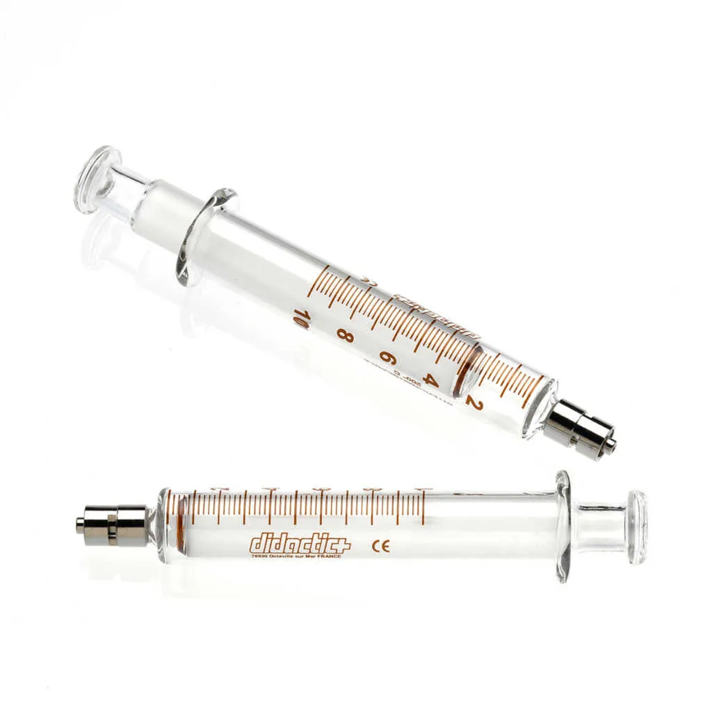 Seringue en verre 2 pièces, 10 mL, embout Luer Lock centré non stérile