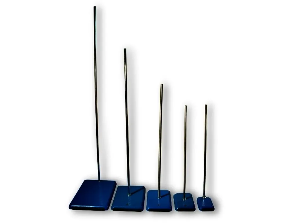 Statif rectangulaire bleu, 200 x 125 mm, tige 600 mm, diamètre 12 mm