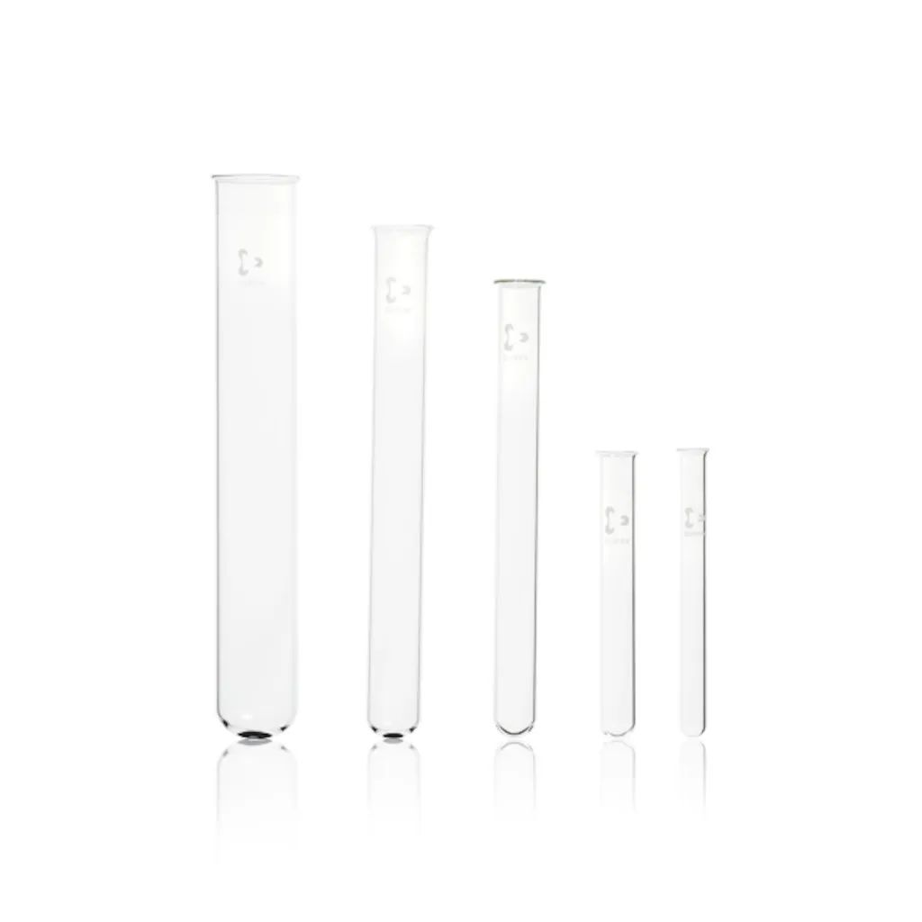 Tube à essai en verre Duran, bord évasé, 34 mL — lot de 100