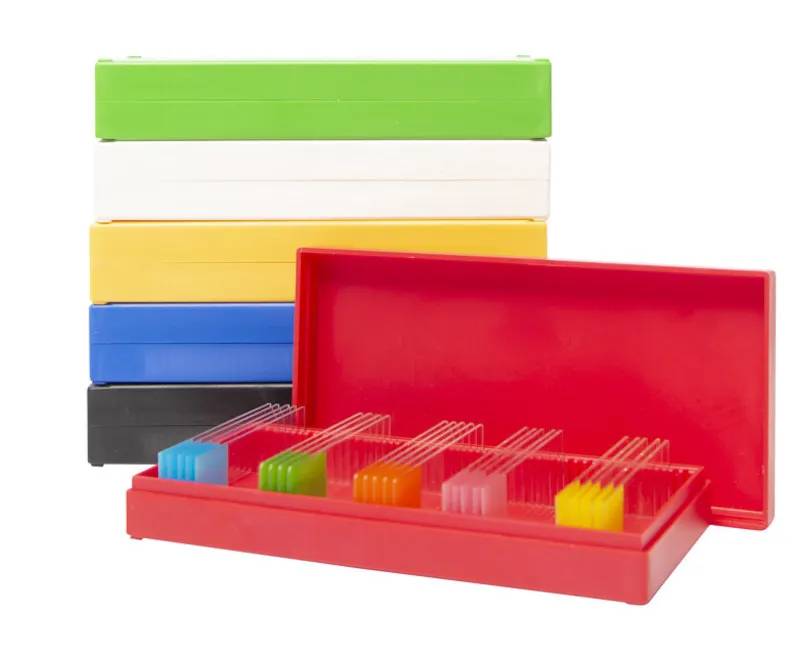 Boîte de rangement en polystyrène pour 50 lames, blanc