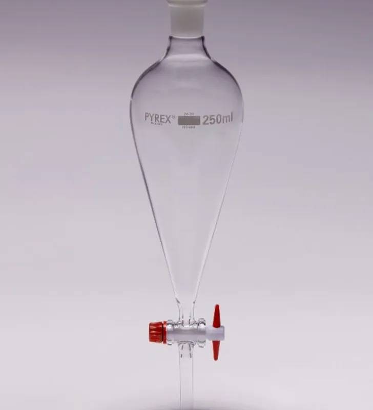 Ampoule à décanter conique en Pyrex avec clé verre, 2 L