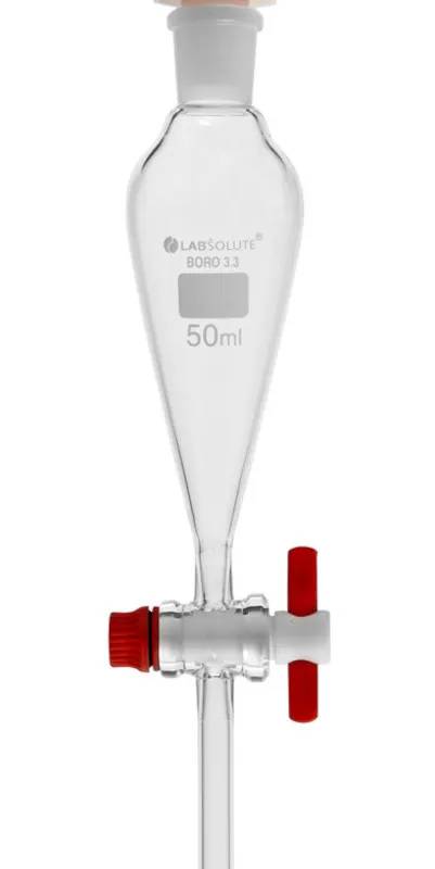 Ampoule Squibb LABSOLUTE, robinet PTFE, rodage CN 19/26, 50 mL