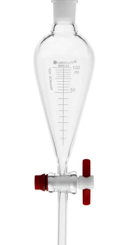 Ampoule Squibb LABSOLUTE graduée, robinet PTFE, rodage CN 19/26, 100 mL