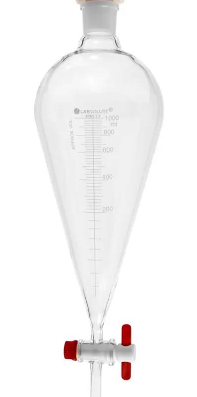 Ampoule Squibb LABSOLUTE graduée, robinet PTFE, rodage CN 29/32, 1 L