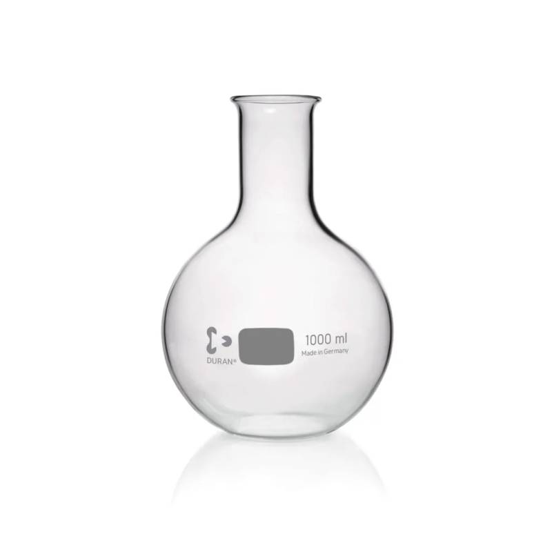 Ballon à fond plat, col étroit, verre DURAN, 2 L — lot de 10