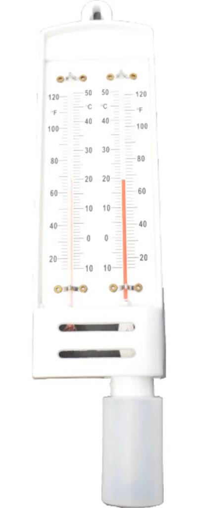 Psychromètre à plaque plastique, double thermomètre liquide rouge