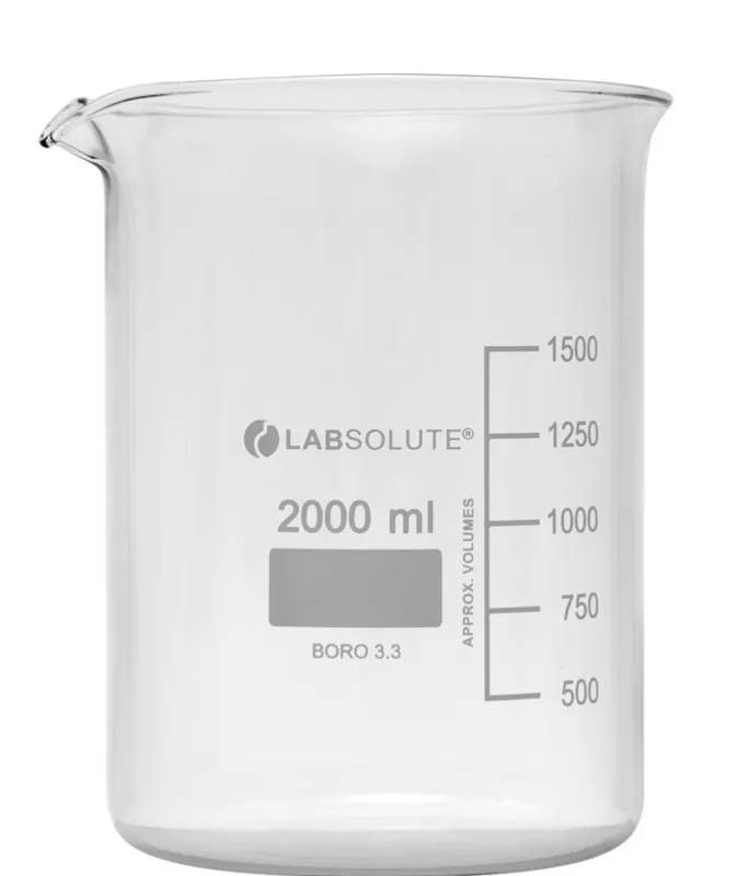 Bécher forme basse en verre borosilicaté gradué, 2 L — lot de 4