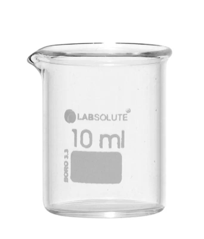 Bécher forme basse en verre borosilicaté gradué, 10 mL — lot de 10