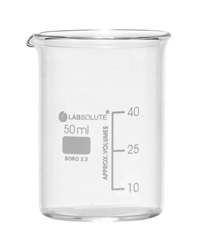 Bécher forme basse en verre borosilicaté gradué, 50 mL — lot de 10