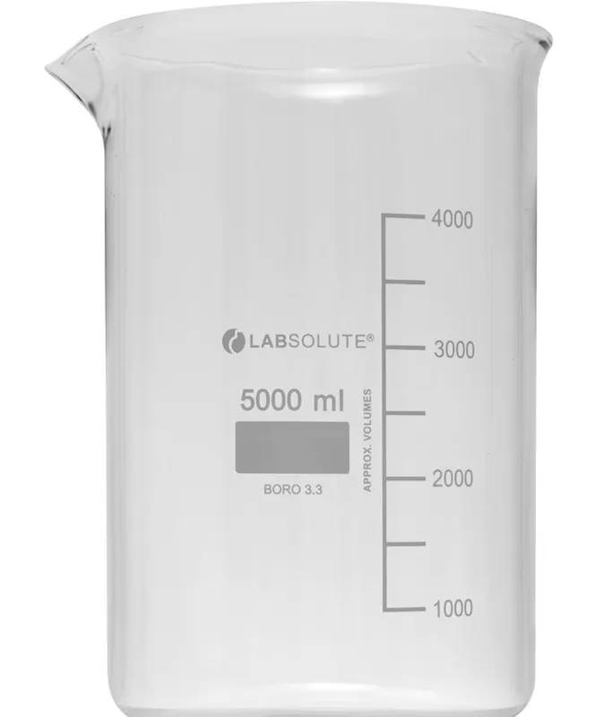 Bécher forme basse en verre borosilicaté gradué, 5 L — lot de 2